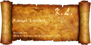 Kanyó Lóránt névjegykártya